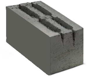 Блок пескоцементный стеновой пустотелый четырехщелевой СКЦ-1